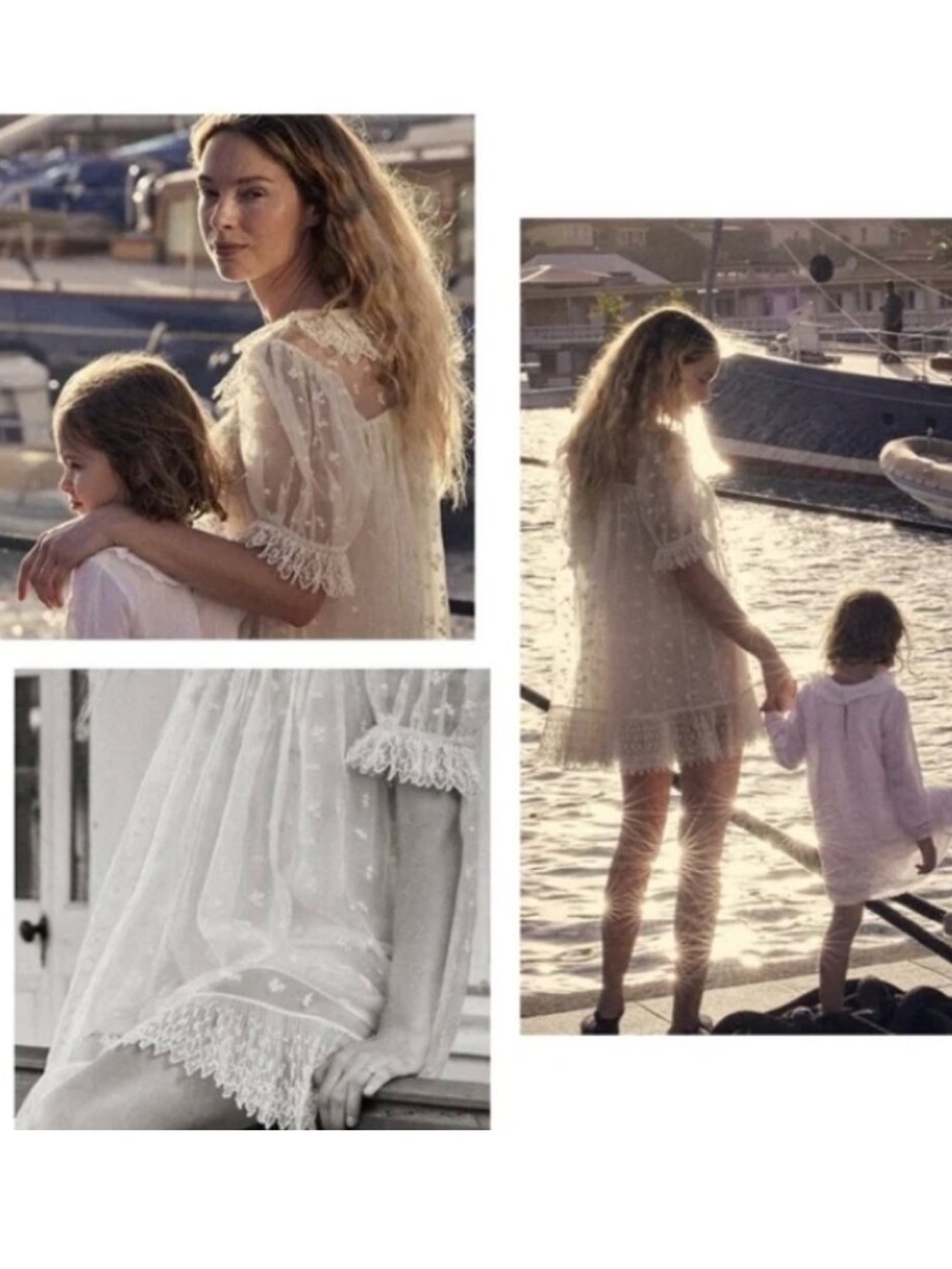 Doen Clarice Dress - Magnolia/XS - Sheer Lace Mini Dress in Cream